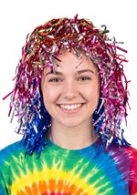Adult Tinsel Rainbow Color Costume Wig