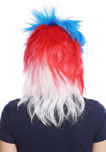 Adult Punk Red White and Blue Costume Wig | Multicolor Wigs