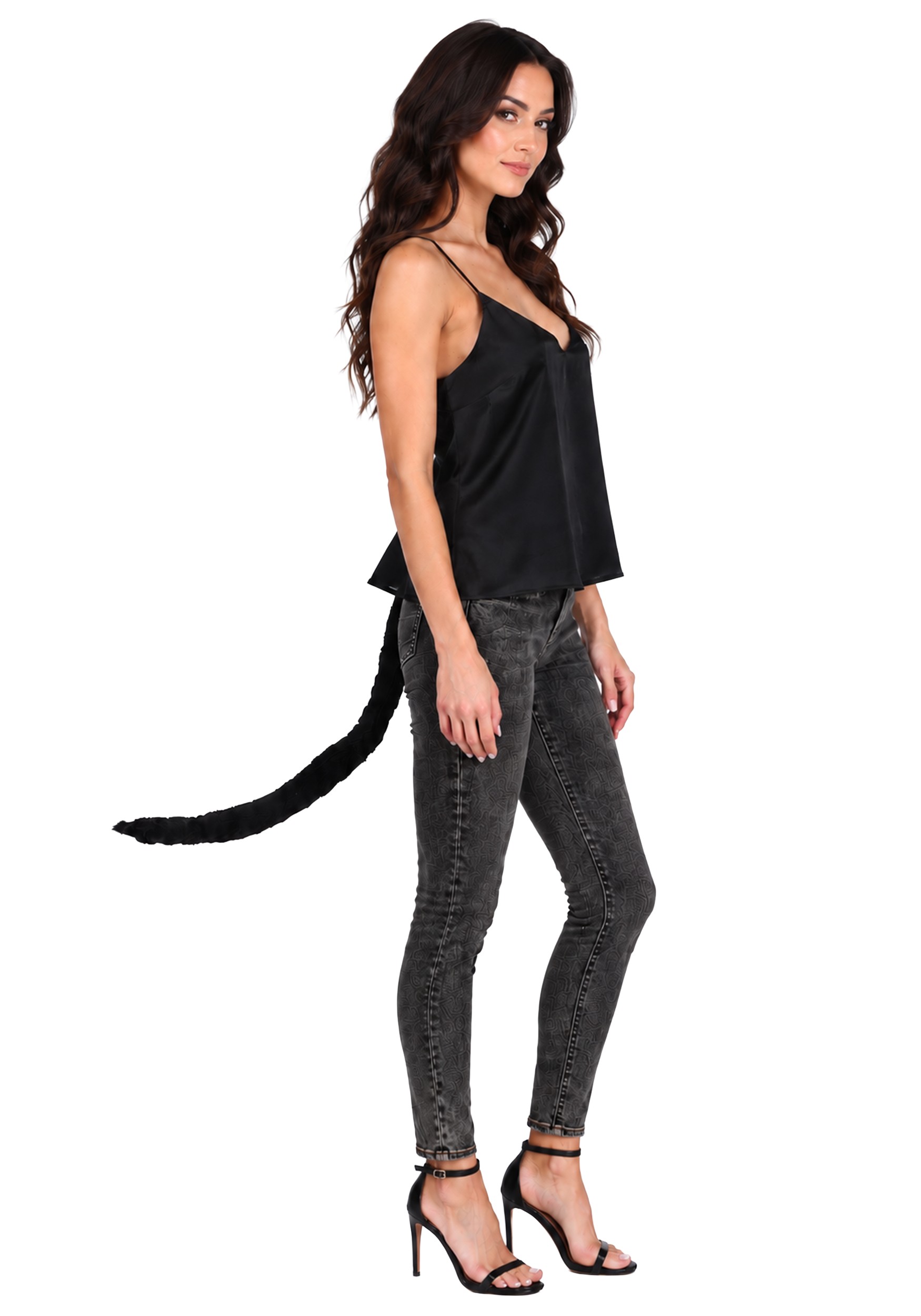 33-Inch Plush Black Cat Costume Tail Accessory | Cat Accessories