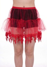 Womens Red Petticoat with Tear Drop Lace Accessory