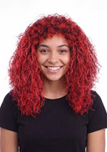 Fancy Red Black Curly Wig