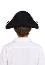 Child Black Pirate Costume Felt Hat Silver Trim Alt 1