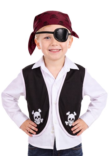 Kids Pirate Black Costume Vest Accessory