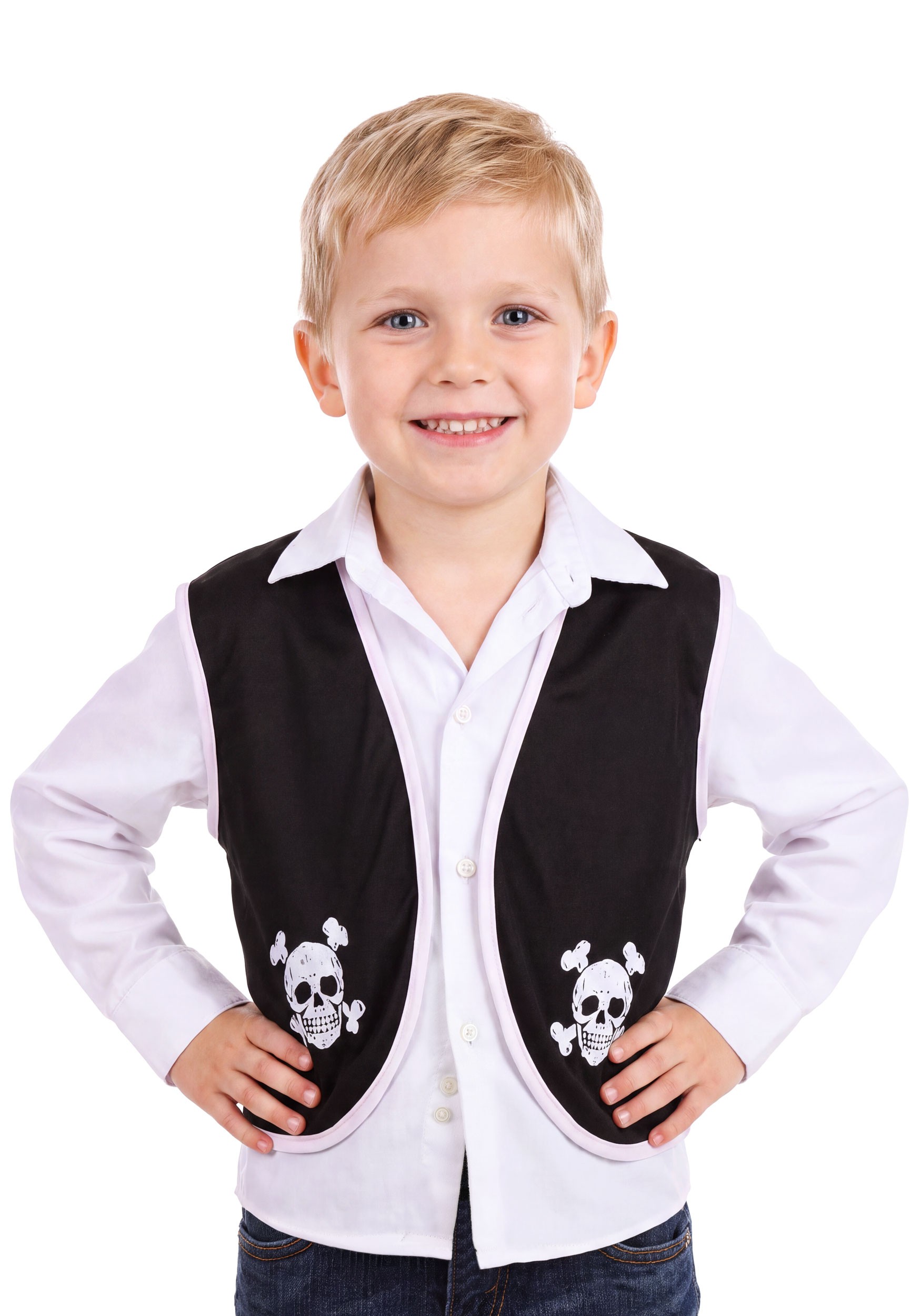 Kid's Black Pirate Costume Vest Accessory | Pirate Accessories