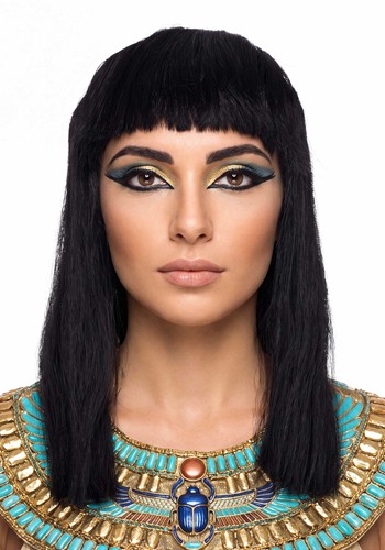 Womens Classic Cleopatra Black Costume Wig