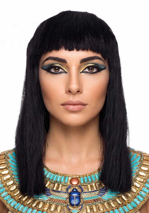 Womens Classic Cleopatra Black Costume Wig
