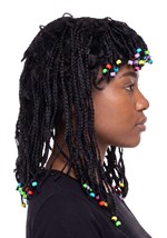 Adult Braided Black Costume Wig with Beads Alt 3