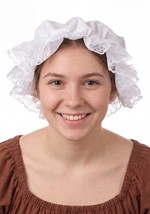 Womens White Costume Mobcap Accessory