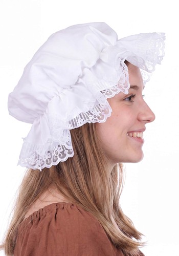 Women's White Mobcap Costume Accessory | Historical Accessories