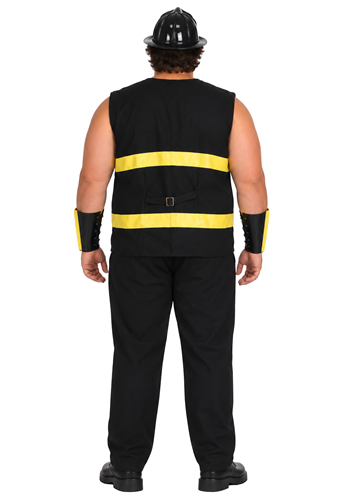 Plus Size Fire Fighter Black Uniform Costume for Men | Uniform Costumes
