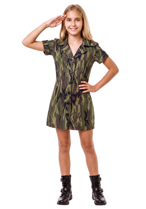 Girls Military Combat Teen Costume Dress