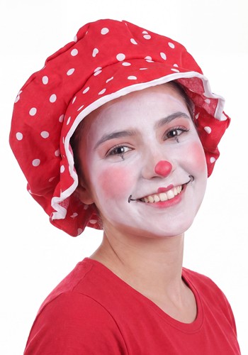 Red Giant Clown Costume Hat with White Dots