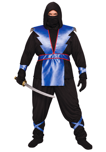 Plus Size Ninja Master Blue Armor Costume for Men