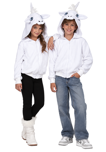 Kid's White Unicorn Hoodie Costume | Animal Costumes