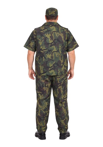 Plus Size Commando Camouflage Men's Costume | Army Costumes