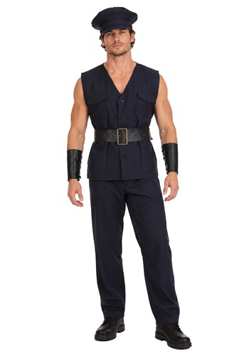 Mens Sleeveless Police Outfit Costume