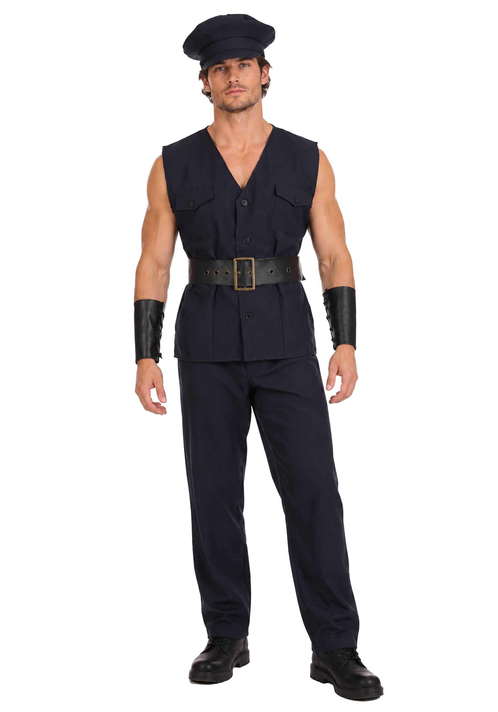 Men's Sleeveless Police Costume Outfit | Police Costumes