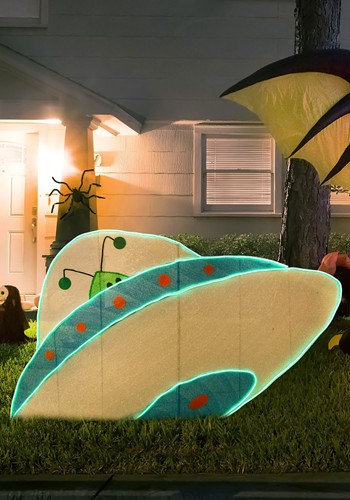 2D Tinsel Fabric Alien Ship Decoration