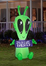 Inflatable Green Alien with Banner Decoration