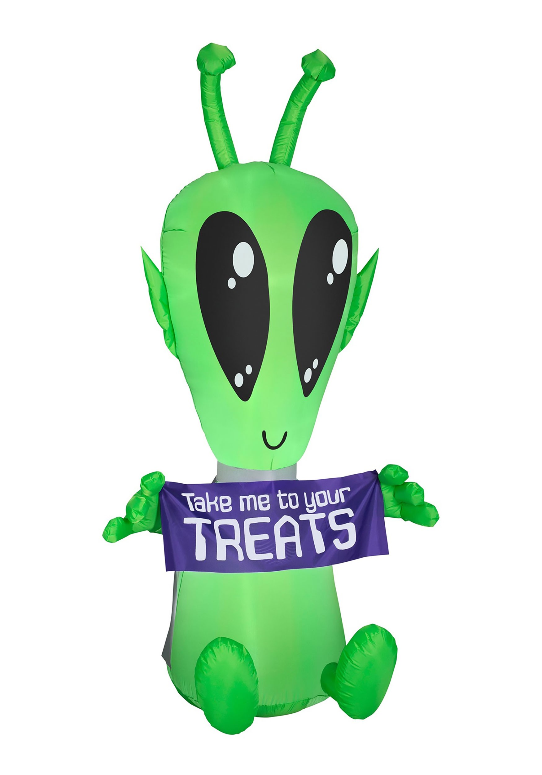 7FT Green Alien with Banner Inflatable Decoration | Halloween Inflatables