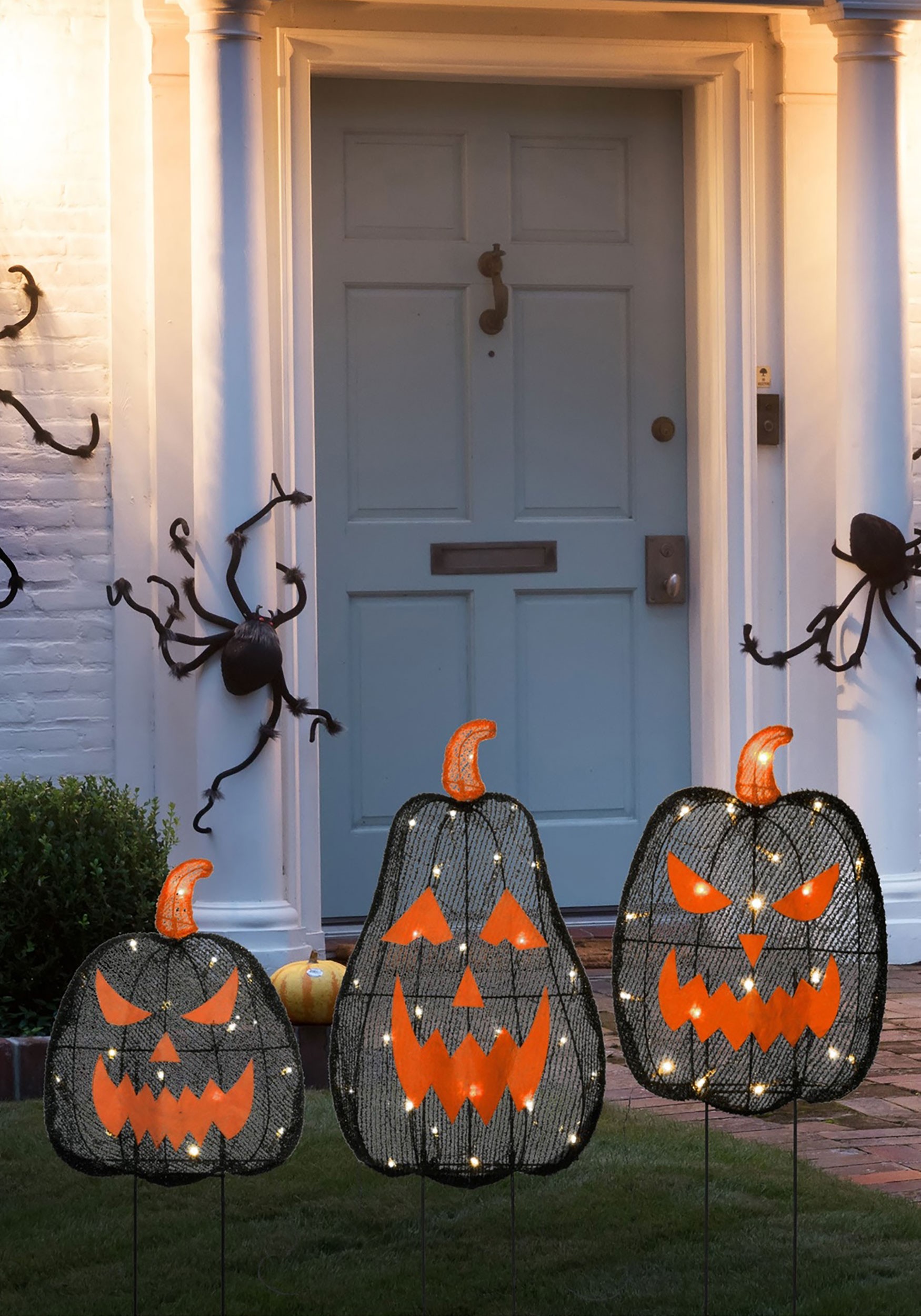 35-Inch 3 Piece Light Up Black Pumpkin Decoration Set | Pumpkin Decorations