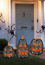 Light Up Black Pumpkin 3 Piece Decoration Set Alt 1