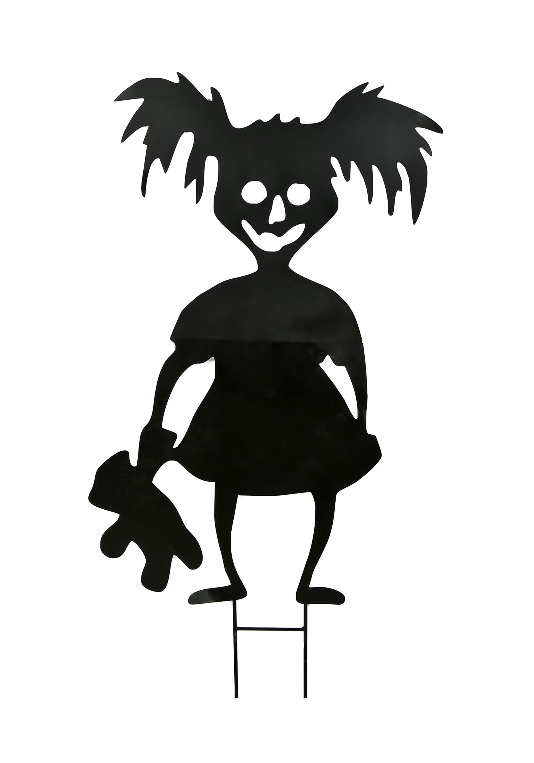 38-Inch Scary Girl Holding Toy Bear Lawn Halloween Decoration | Scary Decorations