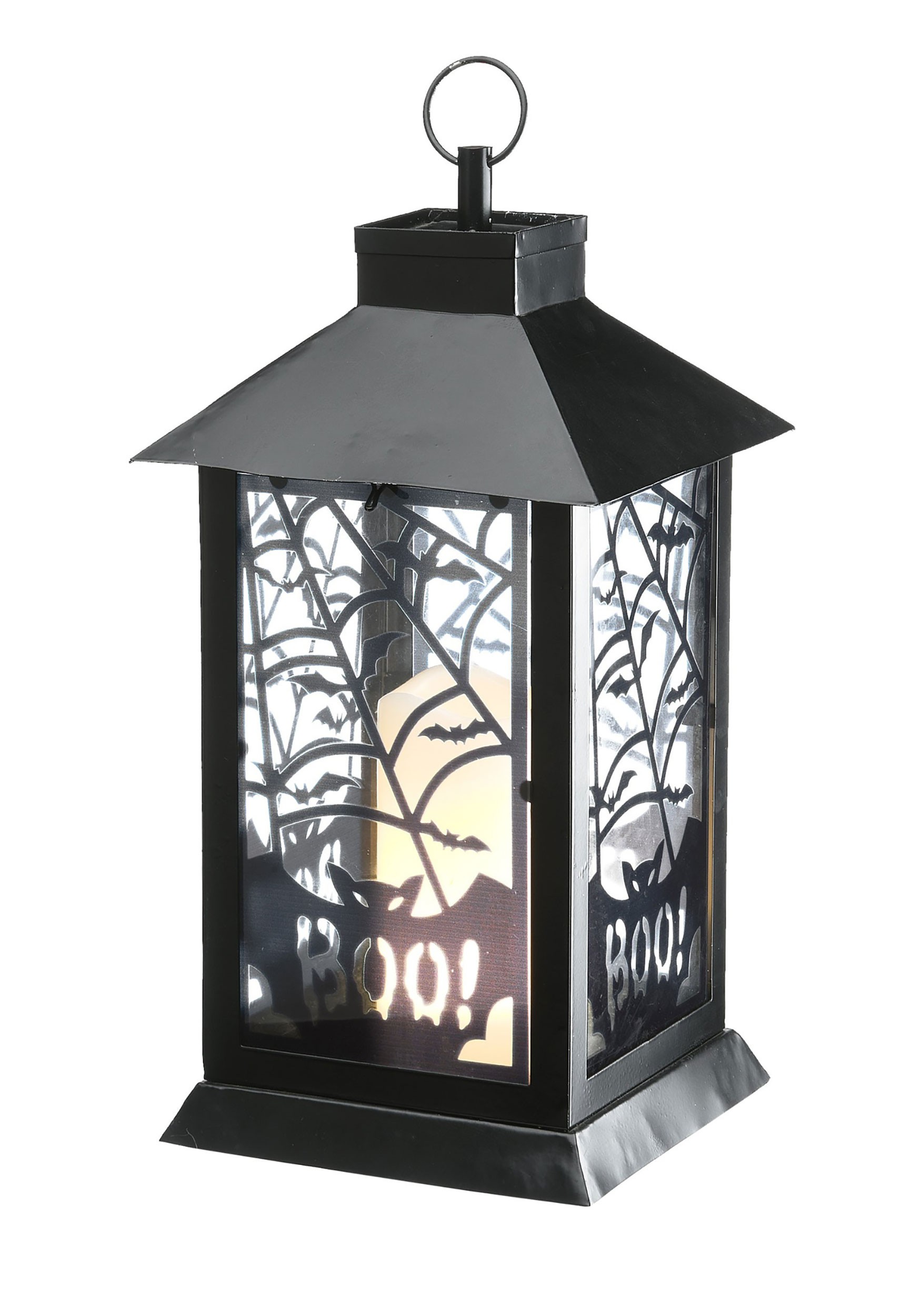 16-Inch Bats and Cobwebs Lantern Light Up Decoration | Table Decorations