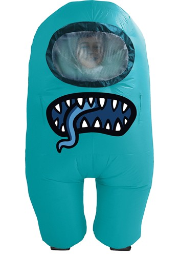 Kids Cyan Among Us Imposter Inflatable Costume