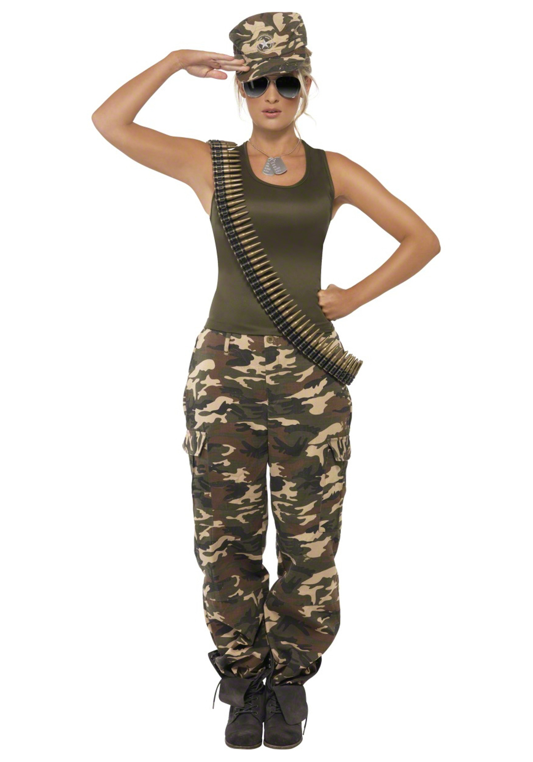 Female Khaki Camo Costume