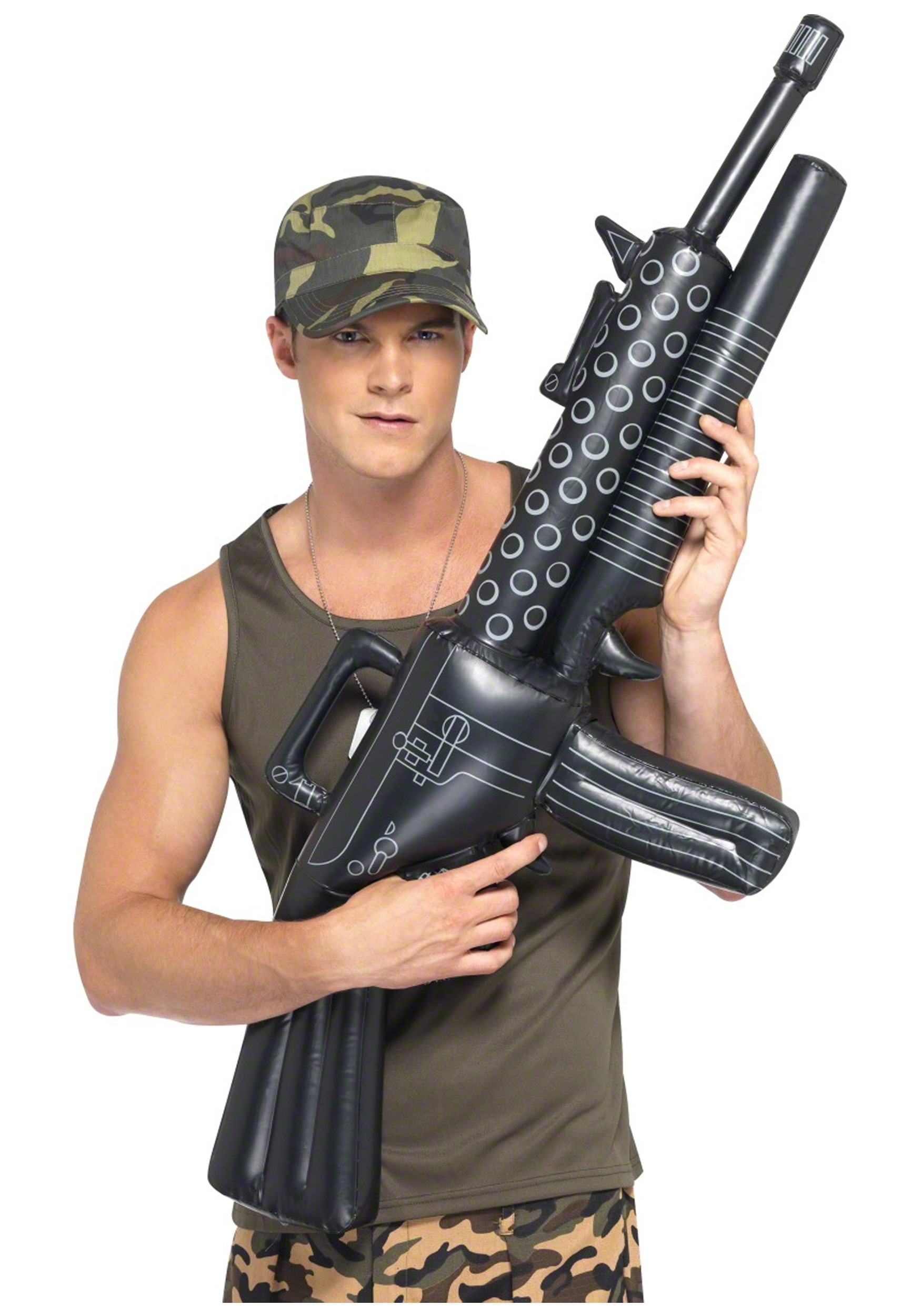 48cm INFLATABLE MACHINE GUN Blow Up Gangster Themed Party Stag Fun Joke Tommy 