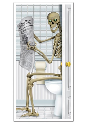 5FT Skeleton Bathroom Halloween Door Cover Decoration | Wall Decorations