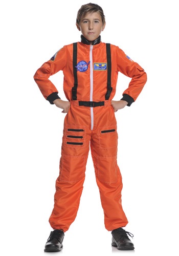 Kids Orange Astronaut Costume