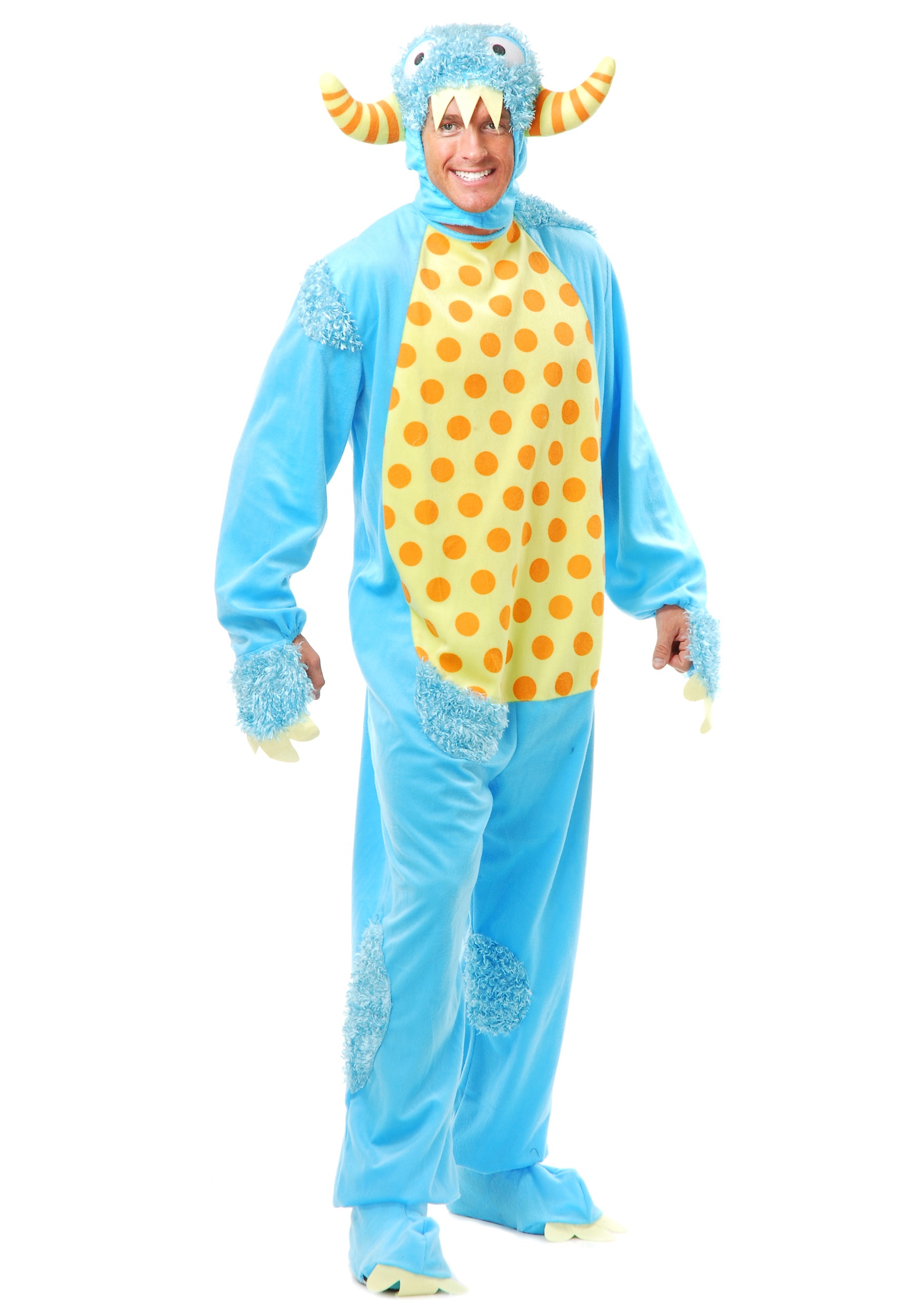 Photos - Fancy Dress Monster Charades Blue  Adult Costume Blue/Orange/Yellow 