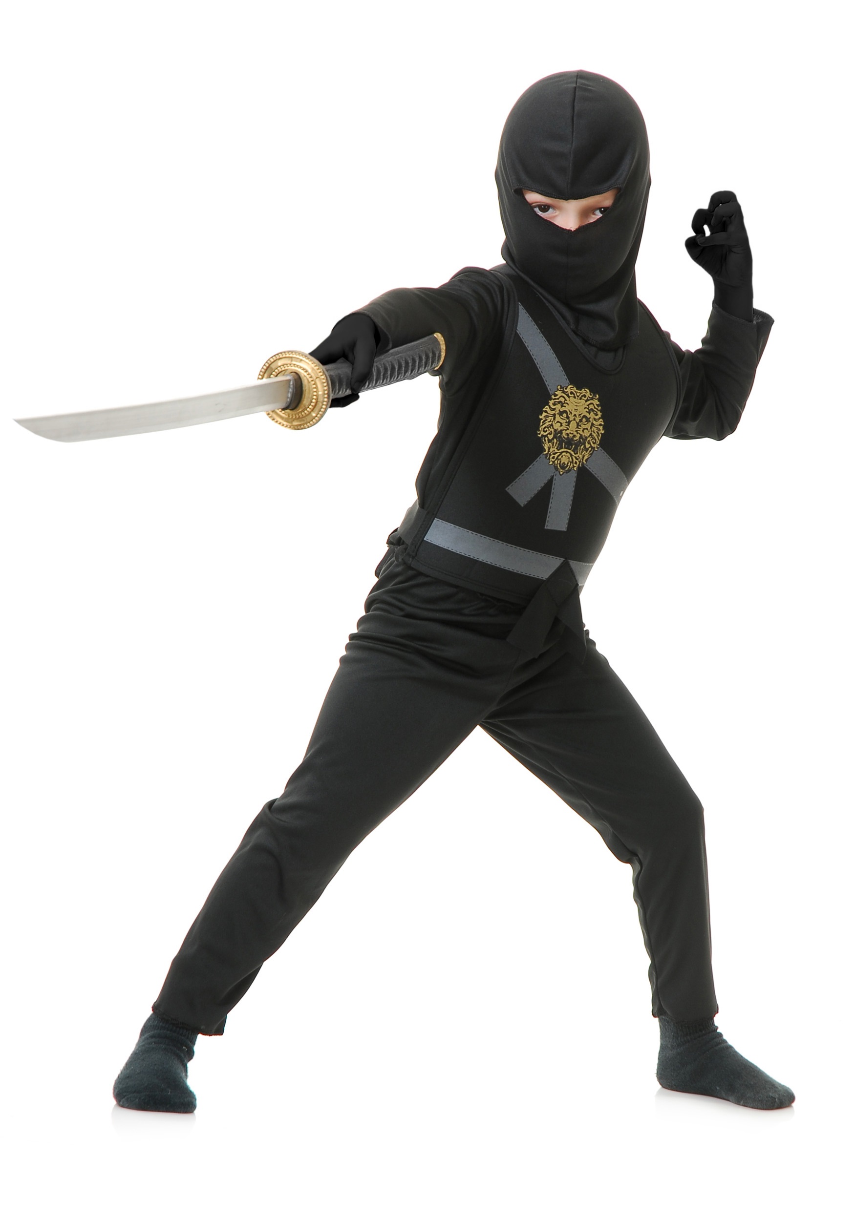 child black ninja master costume