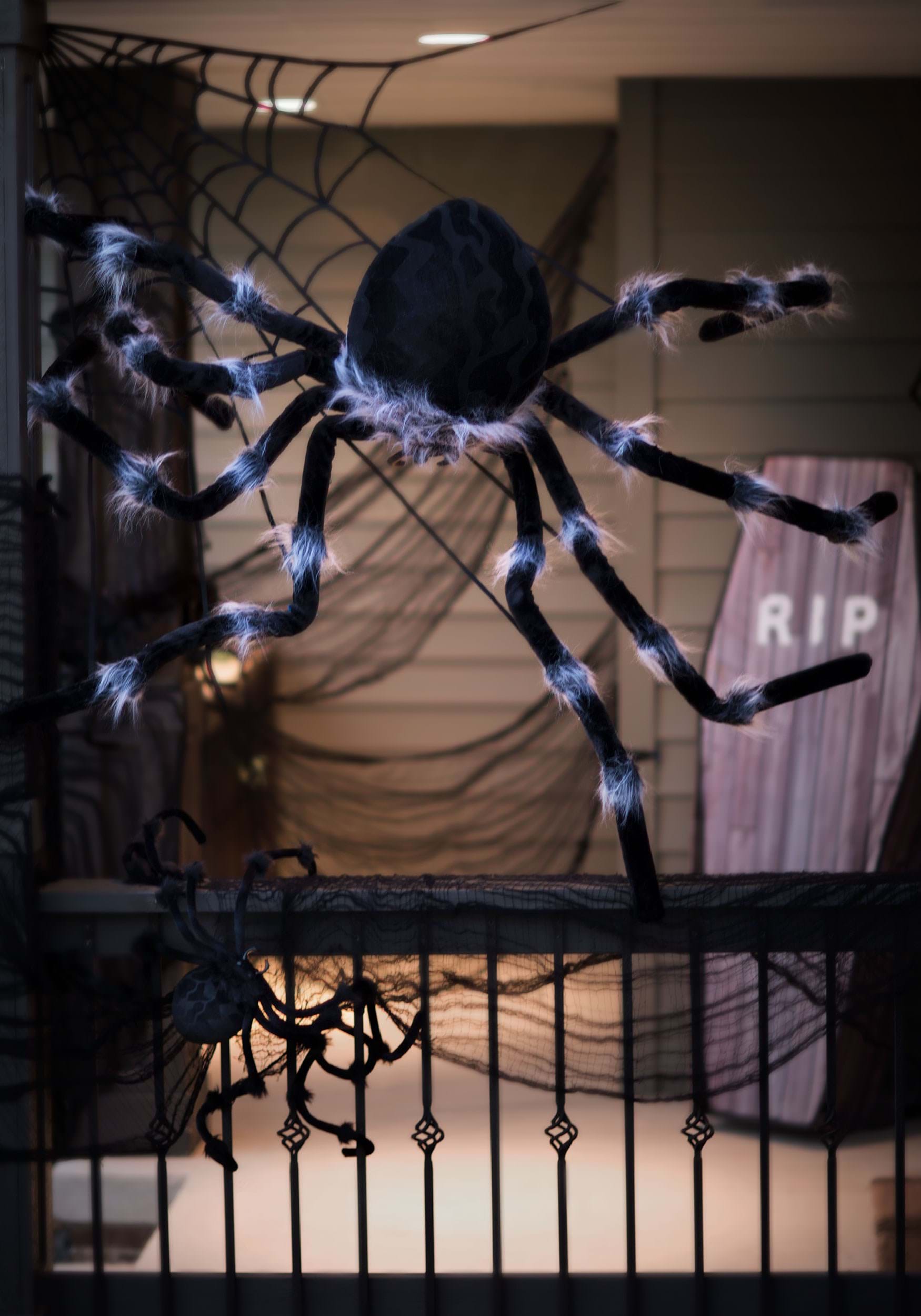 Poseable Black 50-Inch Spider Decoration