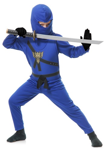 Ninja Master Warrior Kids Blue Costume