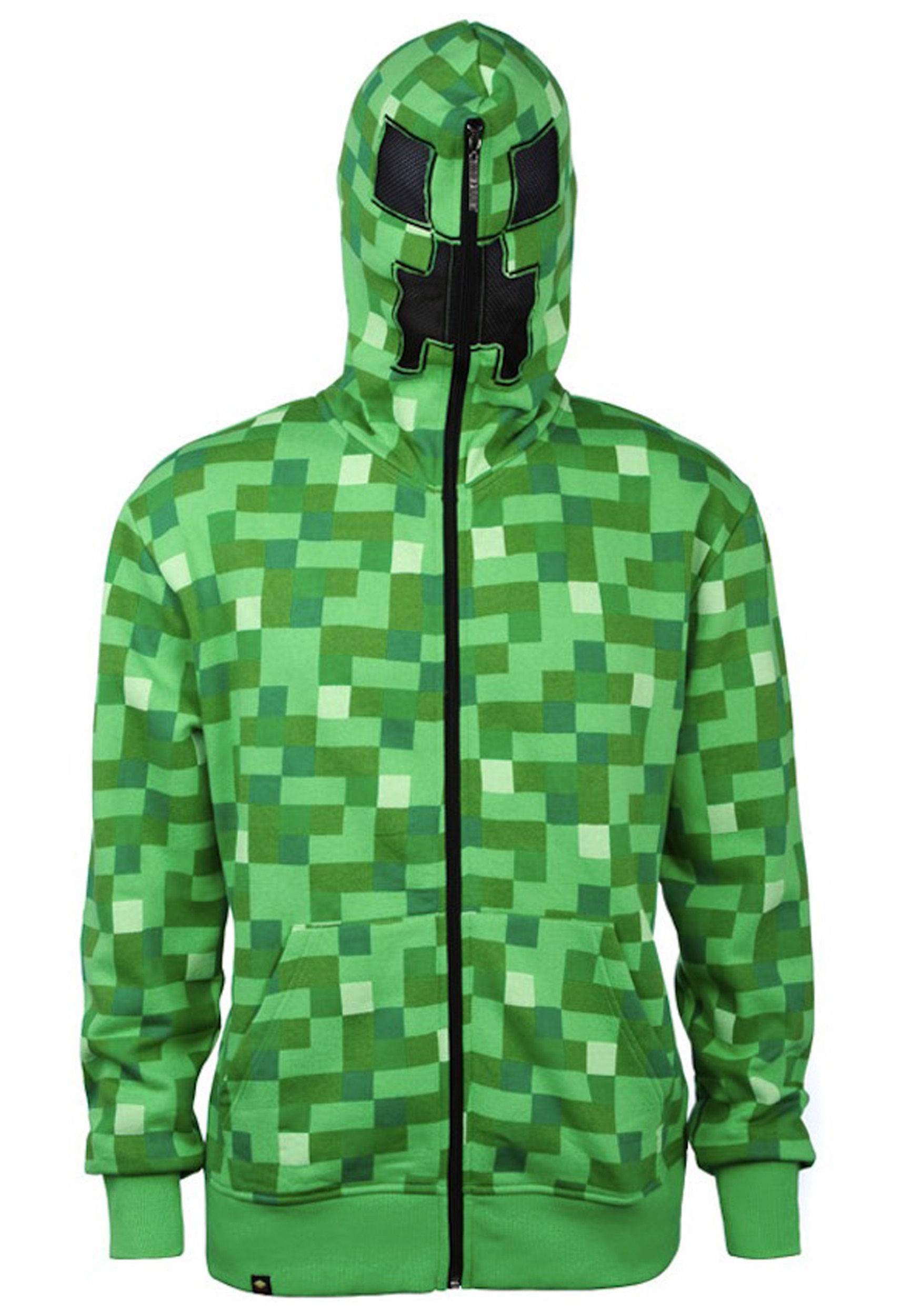 cool blue haired gamer girl with creeper hoodie minecraft skin