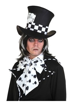 Ladies Goth Dark Mad Hatter Fairytale Story Book Fancy Dress Costume Tights Hat 