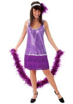 Purple Plus Size Flapper Dress Costume cc