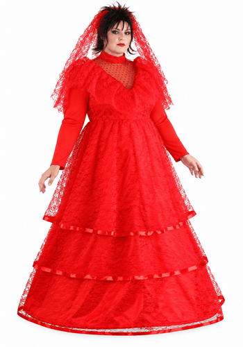 Plus Size Red Gothic Wedding Dress Costume for Women upd
