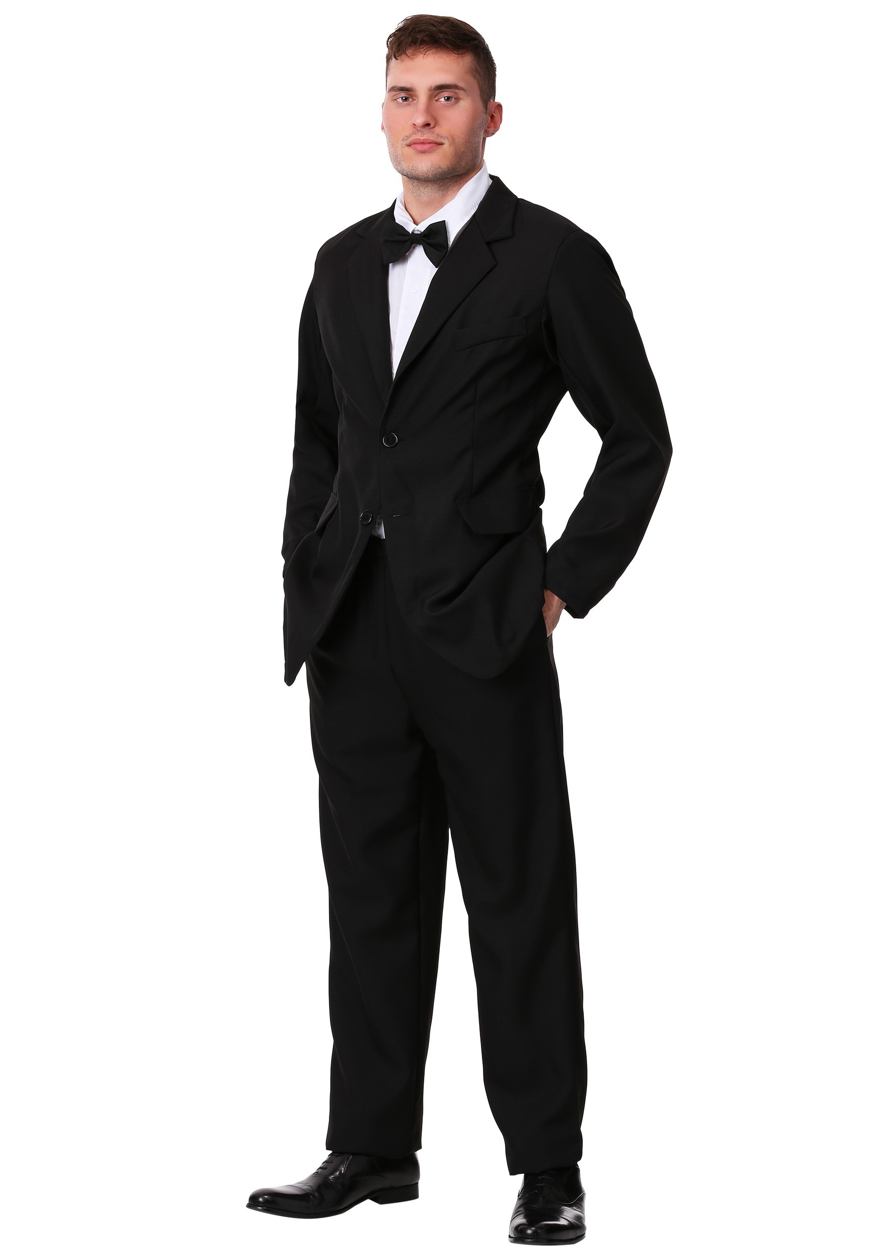 Photos - Fancy Dress FUN Costumes Men's Plus Size Black Suit Costume