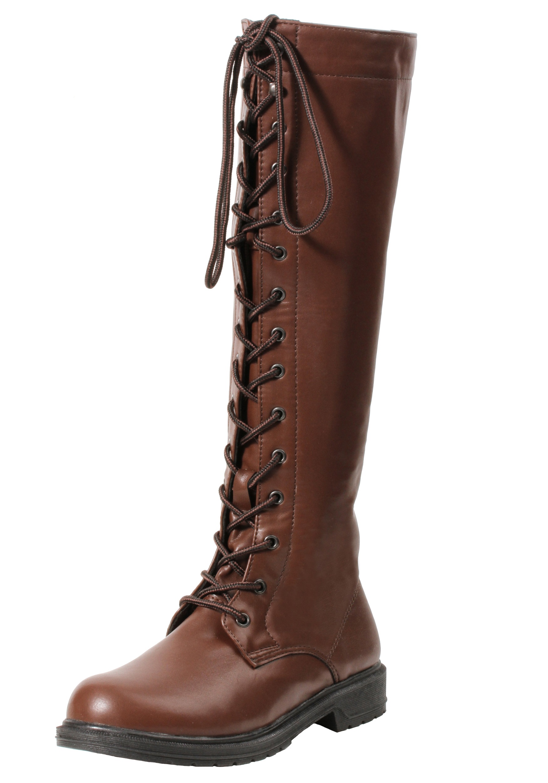 Womens Brown Lace Up Boots