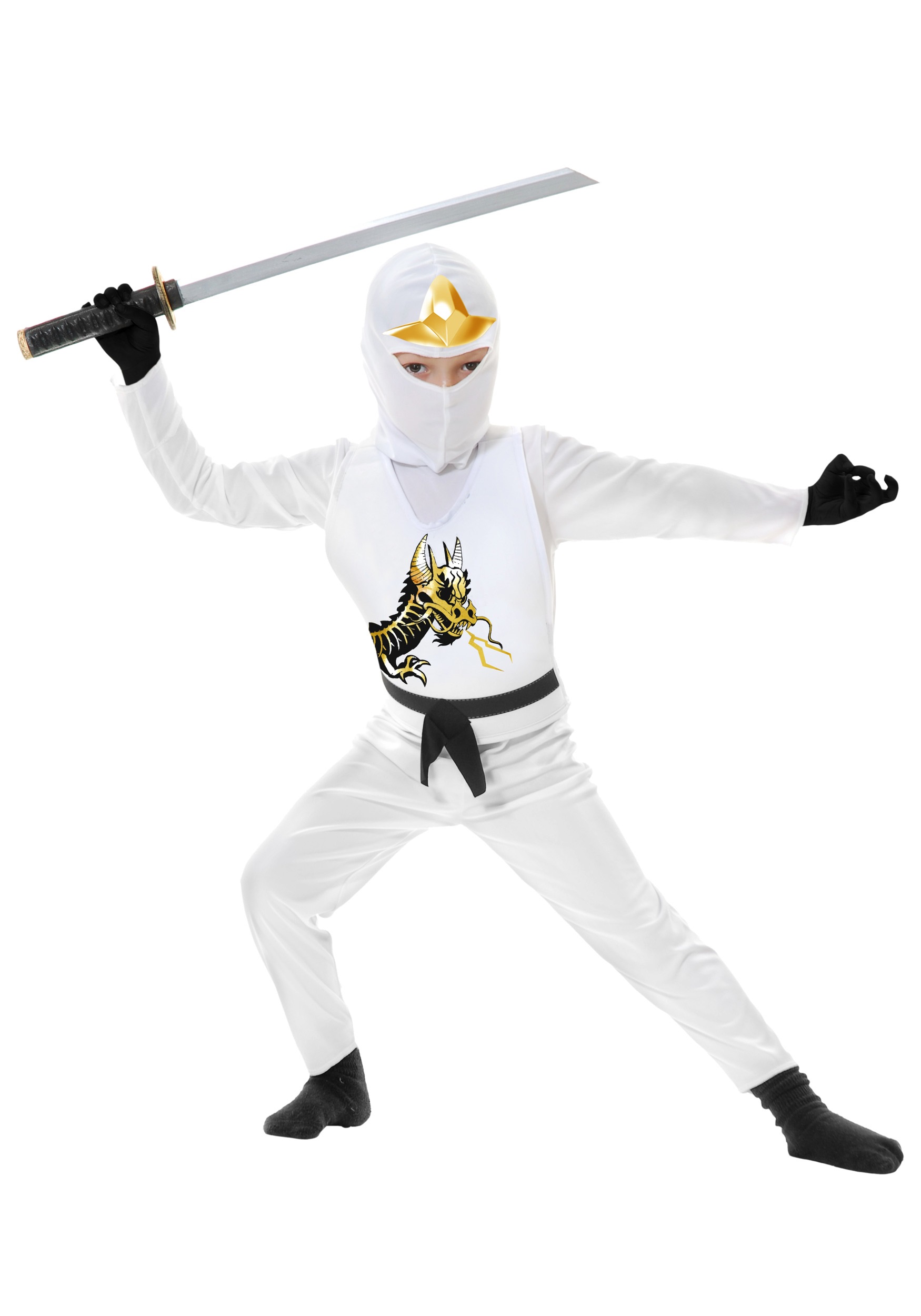Disfraz blanco Ninja Ninja Avengers Series II Multicolor