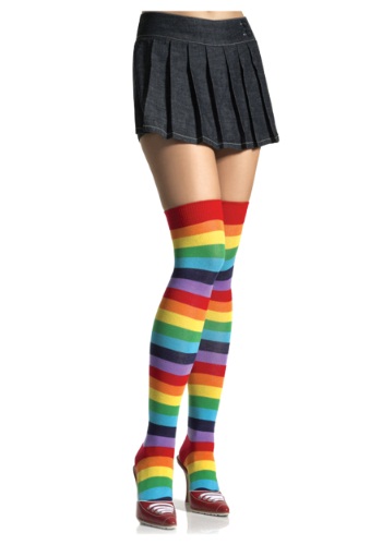 Rainbow Thigh High Stockings