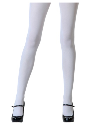 Women's Legs White Pantyhose Opaque Tights Costume Accessory 