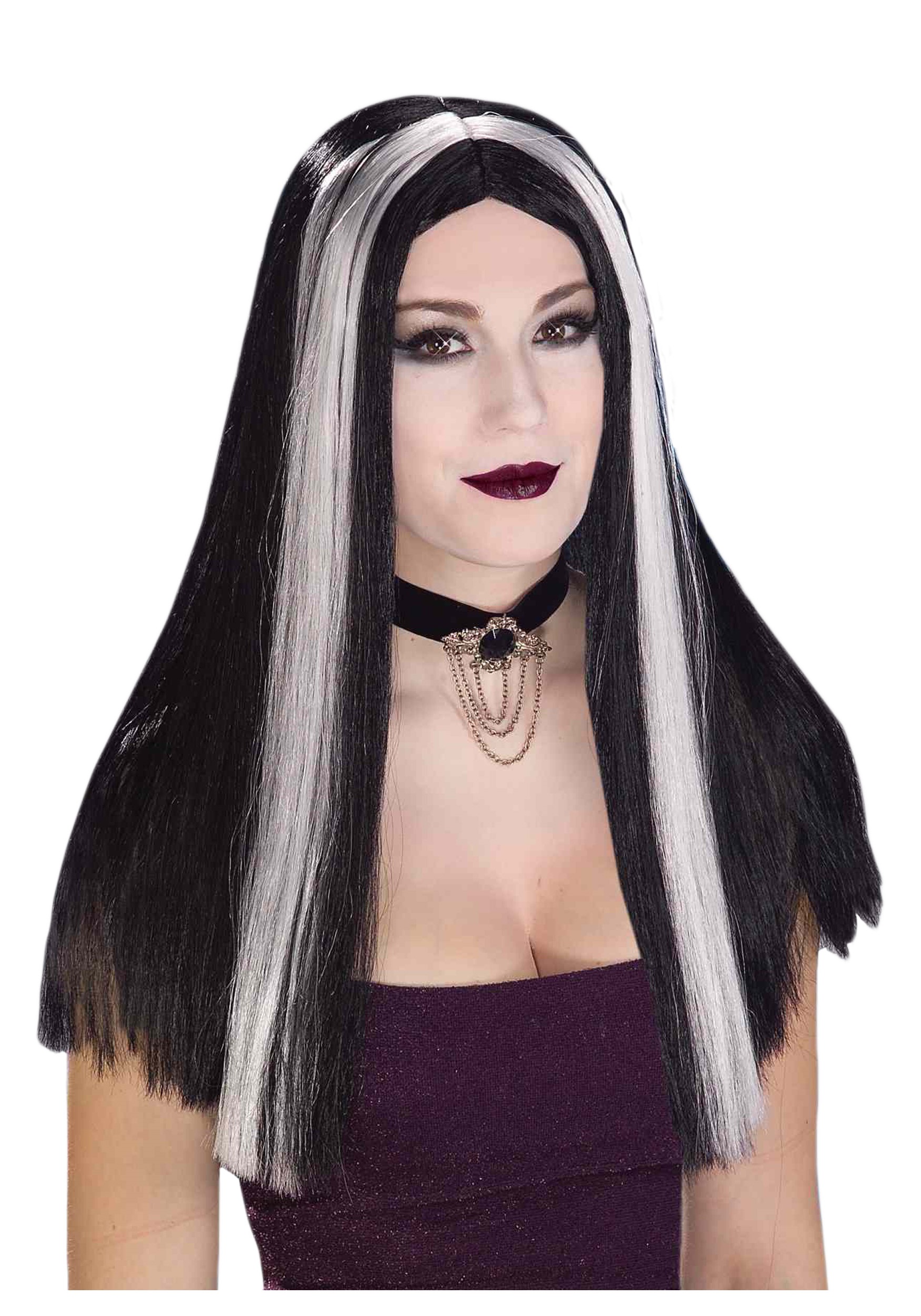 black white wig