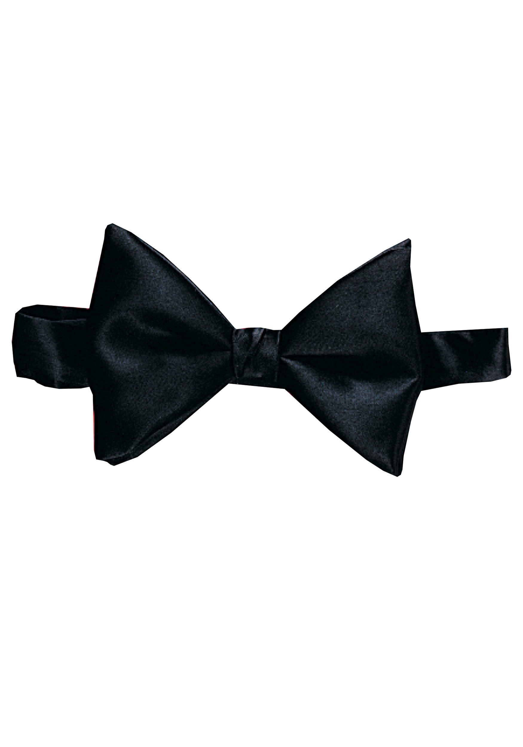 Black satin bow tie. 