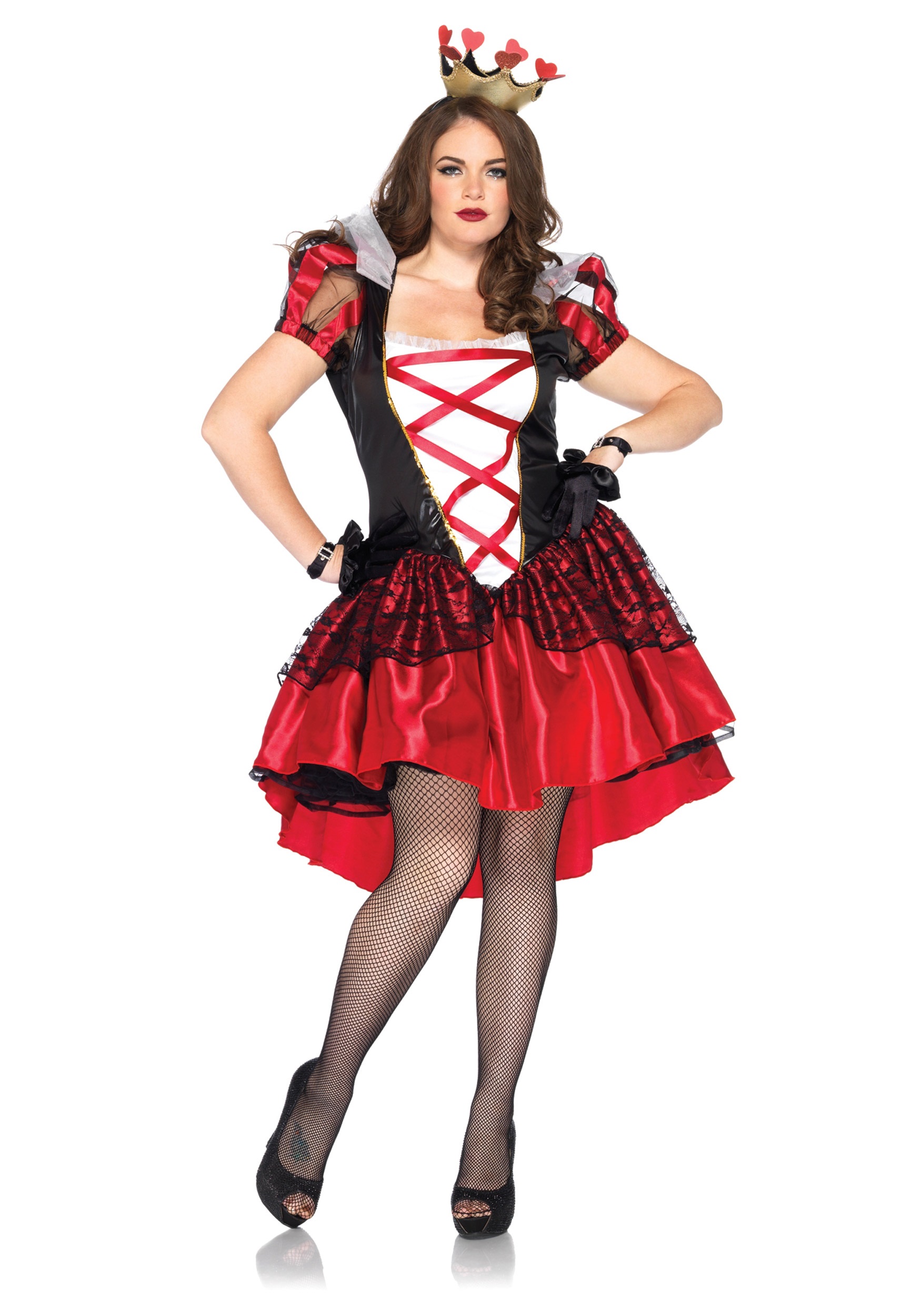 Womens Queen of Hearts Costume Ladies Wonderland Fancy Dress S XXL Book Day