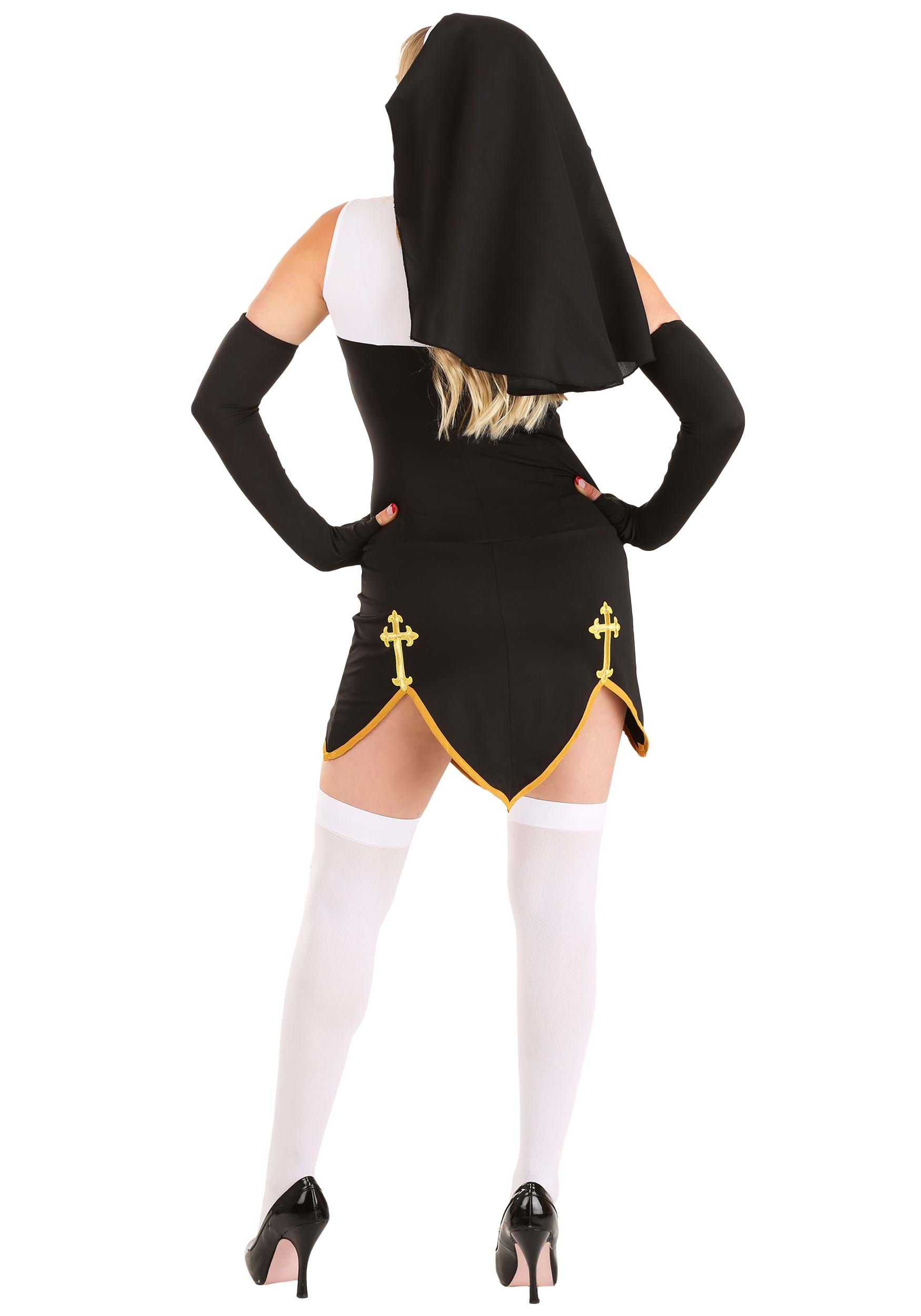 Women's 3-Piece Nun Deluxe Halloween Costume – Headdress & Habit Set By JKH